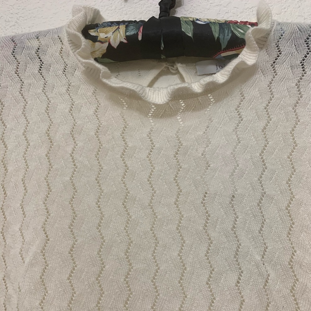 Joie Hadar Pointelle Wool-Blend Sweater Small - Picture 7 of 9